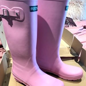 🆕 PINK FESTIVAL RAIN BOOTS
